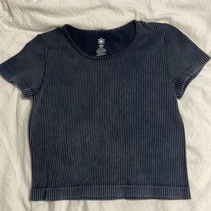 black womens tee stripped fabric